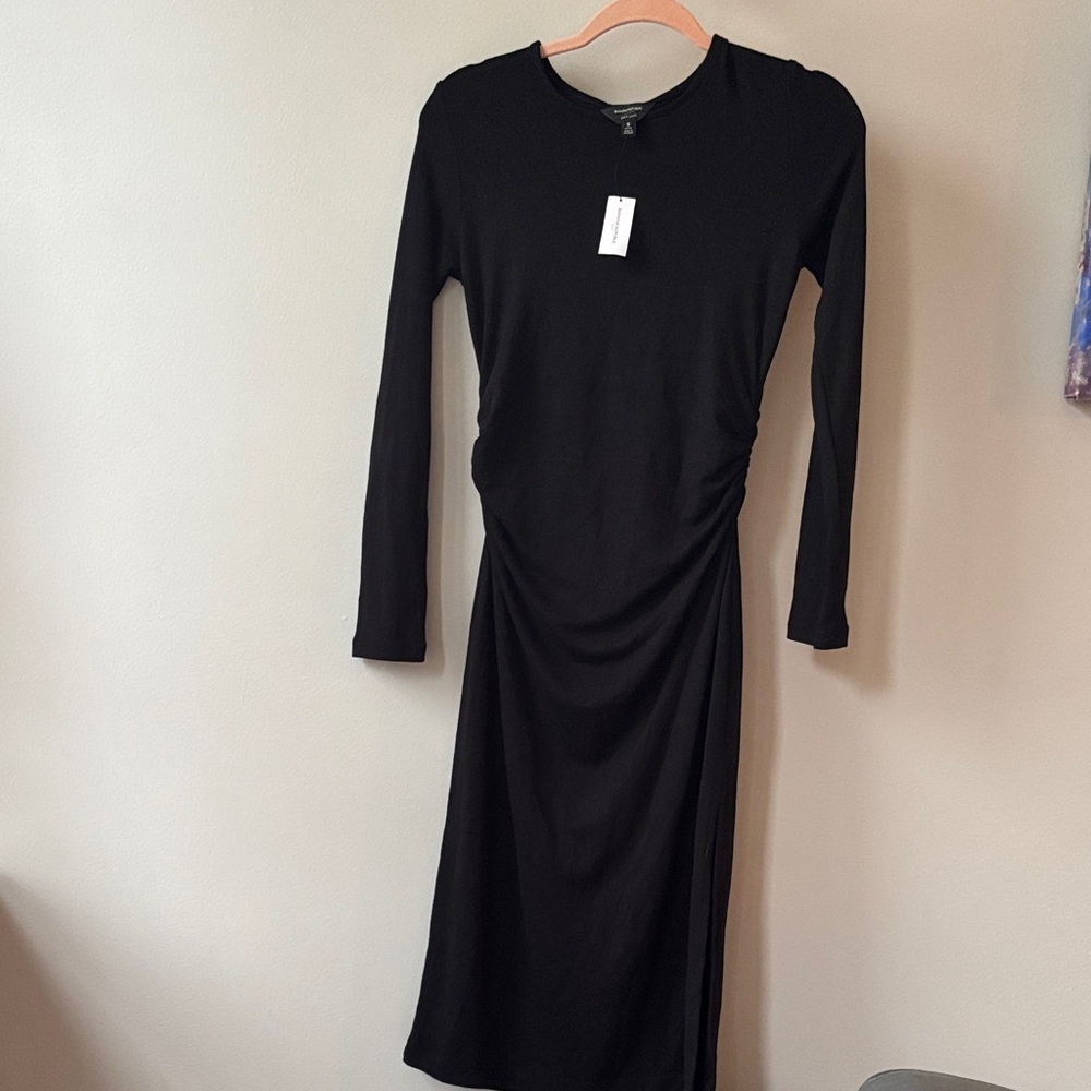 Banana Republic Classic Black Mid Long Soft Luxe Sleeve Dress - Picture 4 of 4